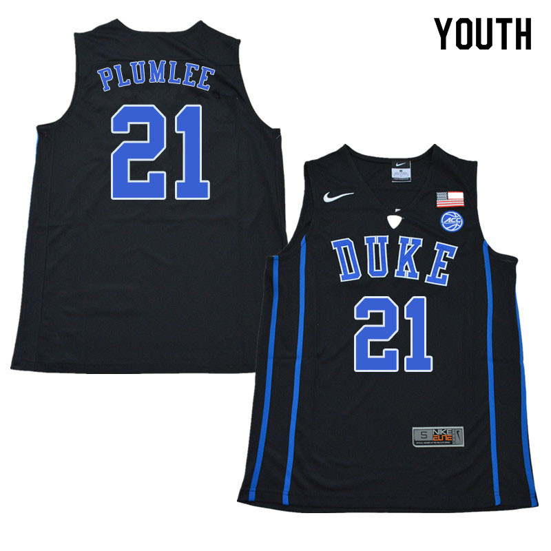 2018 Youth #21 Miles Plumlee Duke Blue Devils College Basketball Jerseys Sale-Black